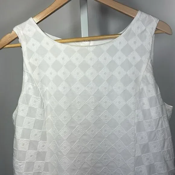 SOUTHERN TIDE Women's Paislee White Diamond Jacquard Shift Dress White Size 10 - Picture 4 of 11